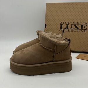 Australia Luxe Collective - Cosy Ultra Platform Boots - Taupe - Size 8 - NWT